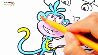 Coloring Dora And Friends Hugging So Cute | Coloring Book For Toddlers