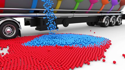 Learn Colors with Water Truck and Color Balls - Shapes and Colors Collection