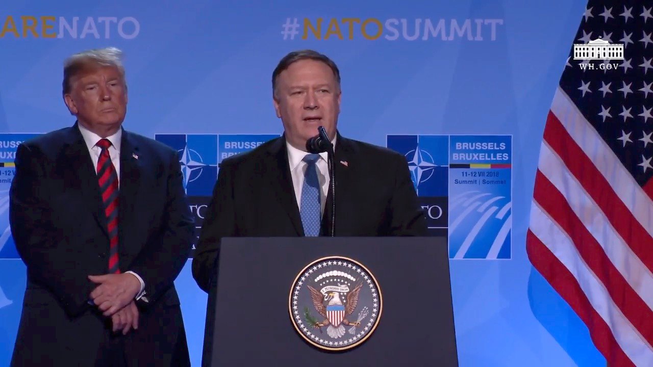 Mike Pompeo Gives Short North Korea Update At NATO Summit