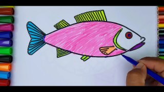 How To Draw And Paint Three Kind Of Fishes -Drawing For Kids