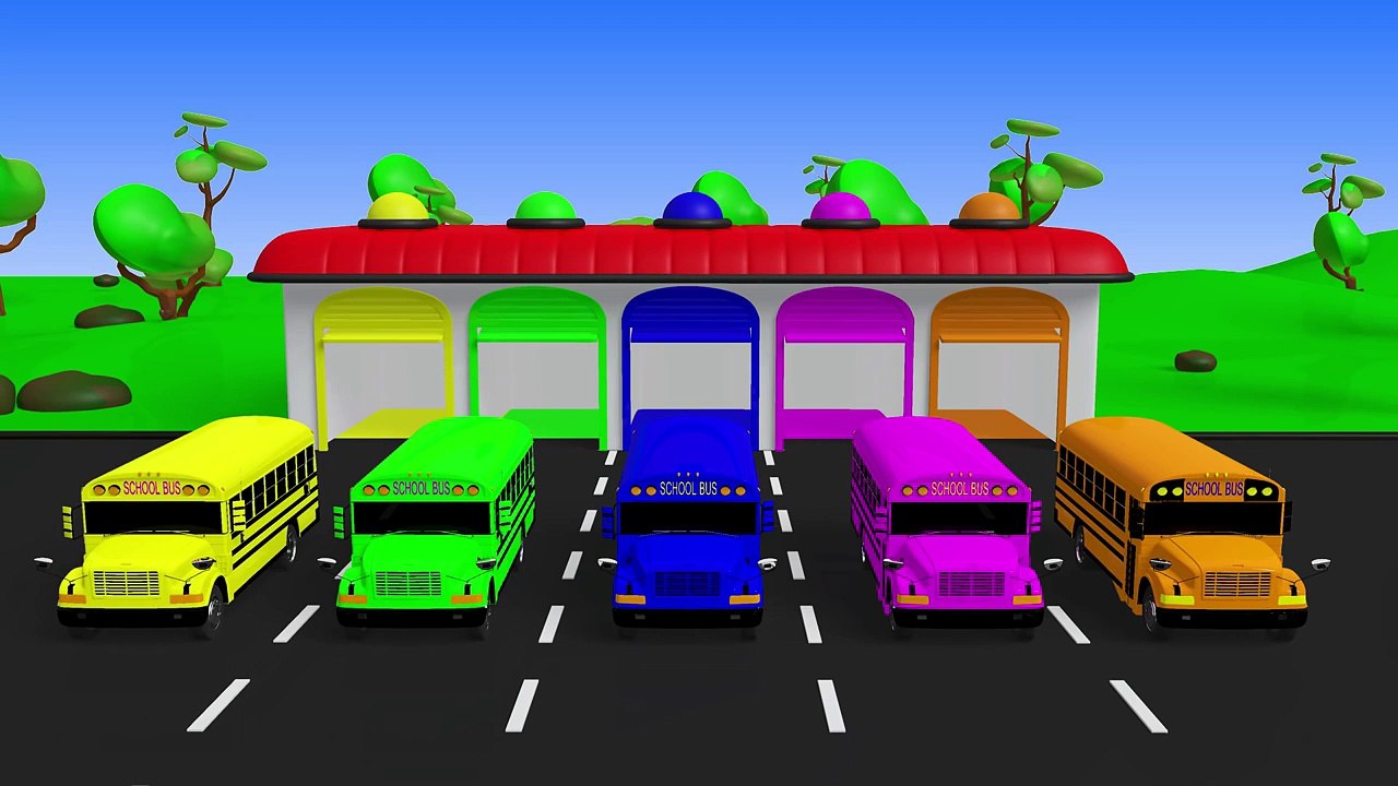 Learn Colors with Street Vehicles School Bus and Tayo Garage Education Cartoon Videos for Children
