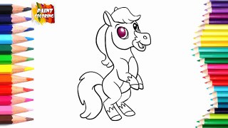 Horse coloring pages for Kids How to Draw Hores | Learning Colouring with Colored Markers