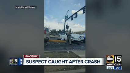 VIDEO: Suspect in crash seen fleeing after crash