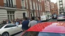 See What People Chants When They See Hussain Nawaz Outside London Flats.