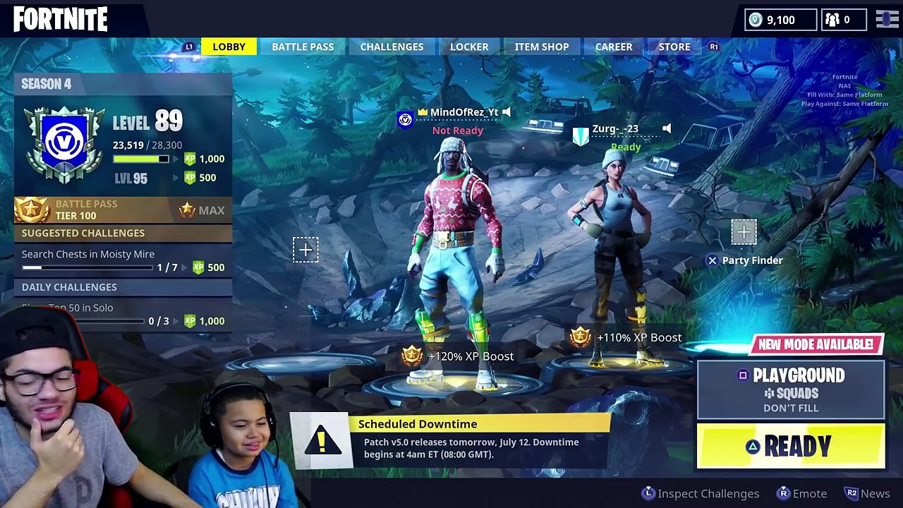 1v1 9 YEAR OLD BROTHER VS TRASH TALKING LITTLE KID (ZURG) FORTNITE PLAYGROUND! HE BROKE CONTROLLER!!