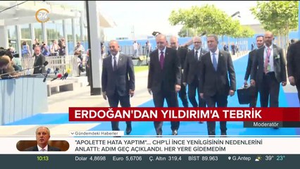 Başkan Erdoğan, Meclis Başkanı Yıldırım'a tebrik telgrafı gönderdi