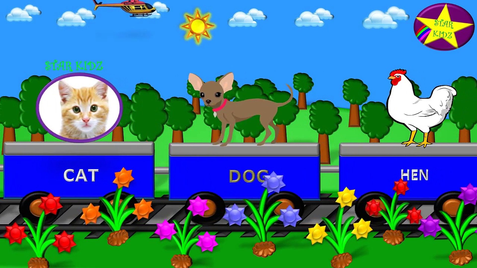 ⁣Domestic Animals Train | Learn Domestic Animals | Animal Train Rhyme