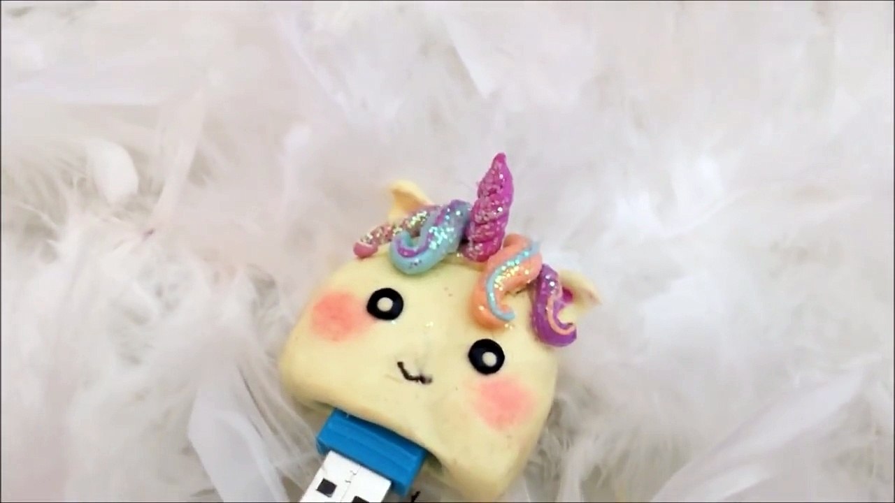 Tuto  diy transforme ta clé usb en licorne (pâte polymère)┃Reva ytb