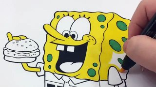 SpongeBob SquarePants Coloring Book Page How to Color for Kids