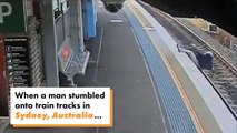 شاب ينقذ رجلا سقط على شريط قضبان بالسكك الحديدية قبل لحظات من مرور القطار في #أستراليا #الوطن #كانبرا #منوعات