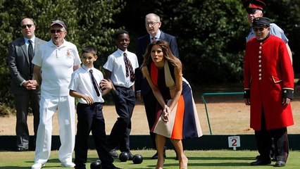 ميلانيا ترامب تلعب البولز وتزور دار متقاعدي الجيش في تشيلسي