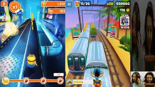 FGTEEV Mom & Lex play Minion Rush - Subway Surfers! Who can run longer?!?! Vs. Battle