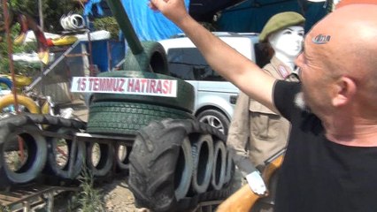 15 Temmuz anısına yol kenarında tank hatırası