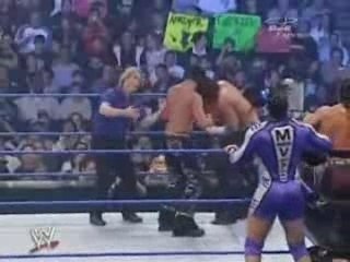 Wwe  no way out 2007 hardyz & chris benoit vs mnm & mvp pt 1