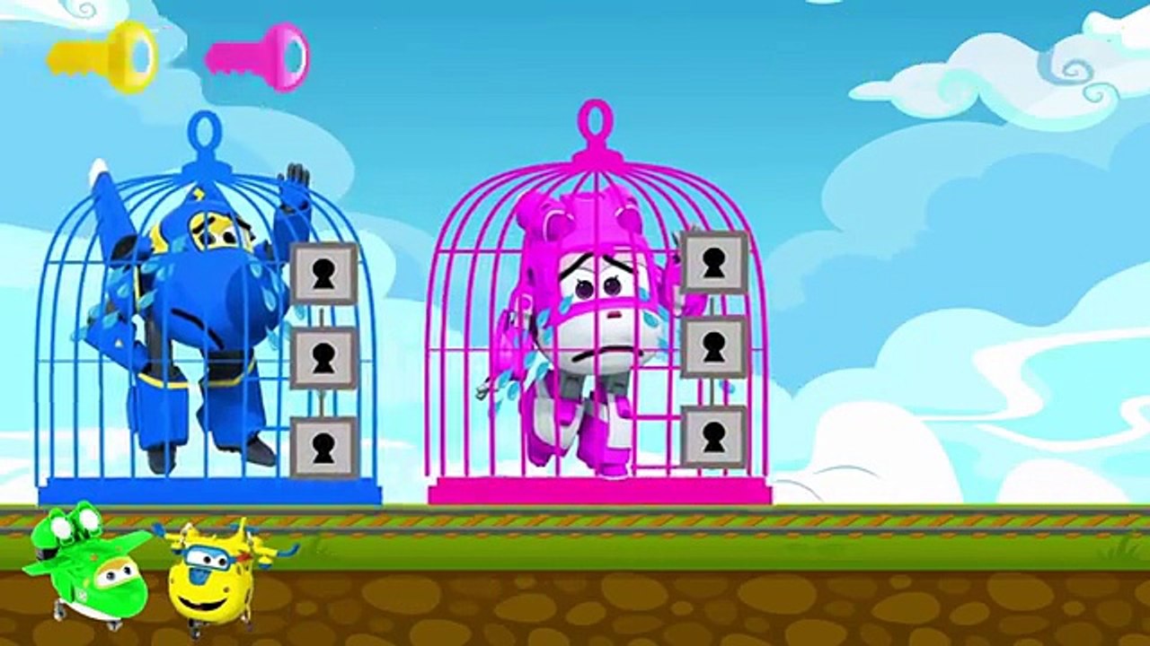 Lets Save Super Wings Jett, Jerome and Dizzy from Bird Cage. Learn Colors cartoon for kids