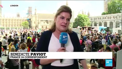 Protesters march against sexism in politics, Donald Trump''s visit to UK