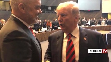 Report Tv - Rama shtrëngon duart me Presidentin e SHBA, Donald Trump