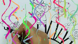 Learn Colors with Happy Kids Finger Family Coloring Page | Little Hands Coloring Book