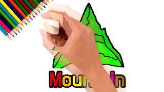 How To Draw Mountain For Kids | Coloring Page