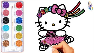 Hello kitty Coloring Pages | How to draw Kitty colorful | Coloring Teaching | Art colours for kids