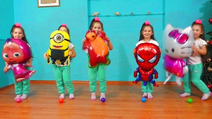 Five Little Babies Jumping On The Bed Anna play with balloon