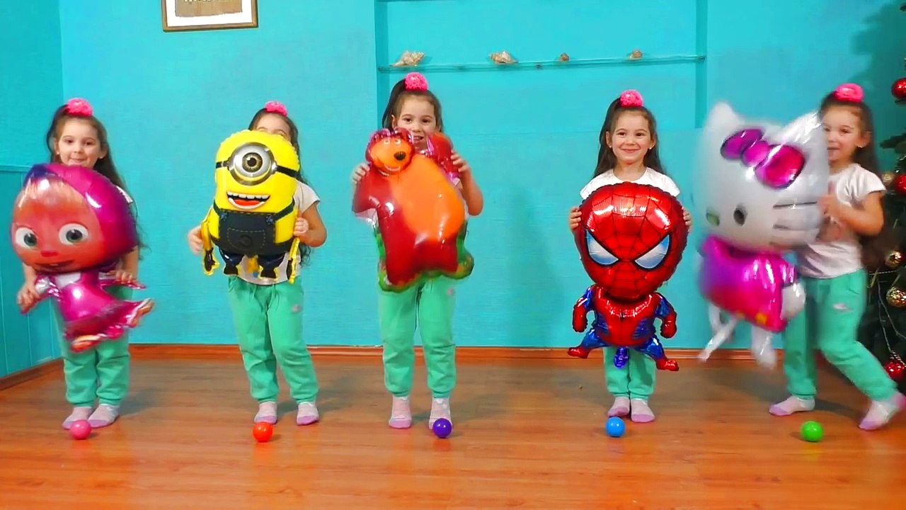 Five Little Babies Jumping On The Bed Anna play with balloon