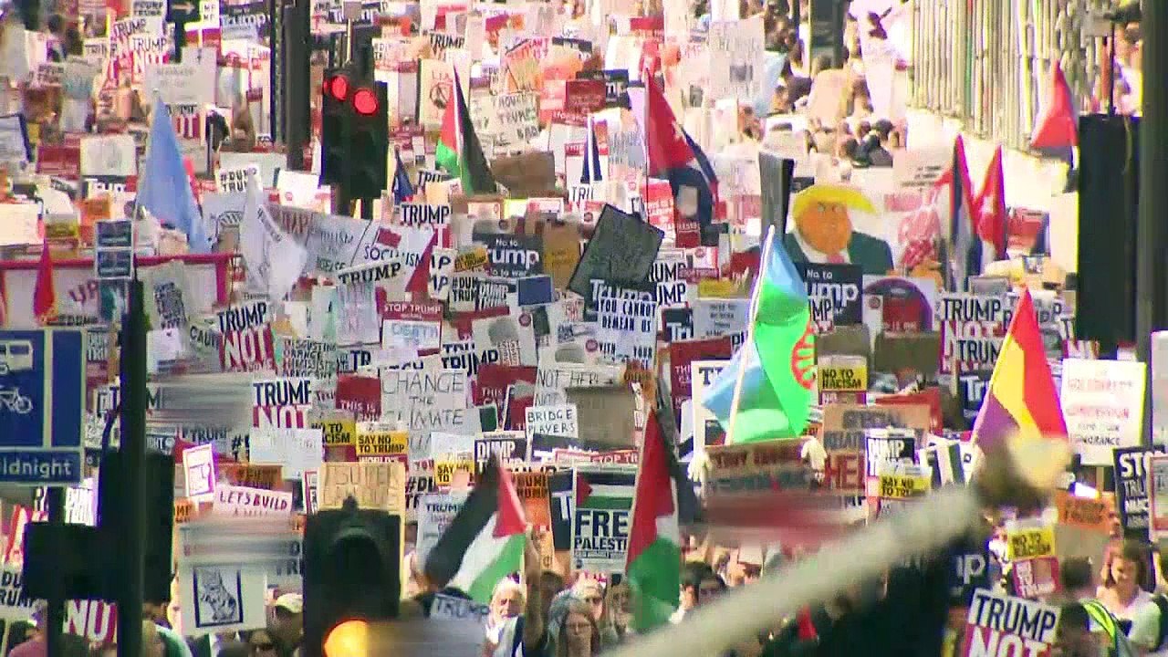 The best signs at the UK Trump protests