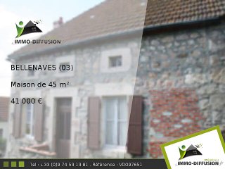 Maison A vendre Bellenaves 45m2 + Terrain 2460m2
