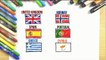 Easy SImple Flags | Learn How To Draw FLAGS 10 EPISODES | Colours for children