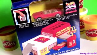 Play Doh McDonalds Hot Wheels Lightning McQueen Having Chocolate Sundae with Sally Pixar Cars
