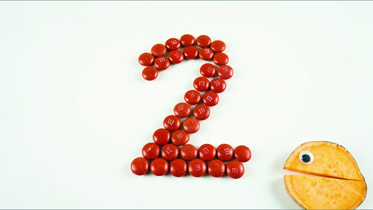 1⃣2⃣3⃣ Learning numbers and counting with M&Ms & Pacman | Numbers 1-10 Stop Motion | Learn to count