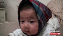 Koreli kız bebek ilk defa türbana giriyor :D tesettürlü koreli kız