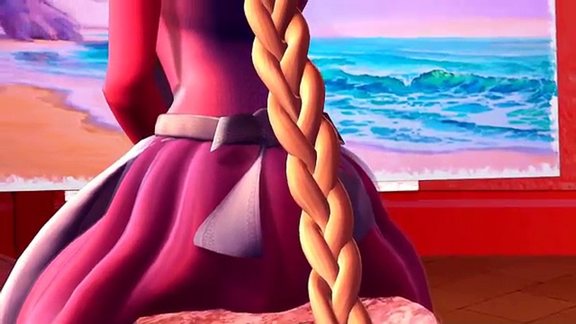 barbie as rapunzel painting