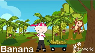 LEARN FRUITS and VEGETABLES NAME with Cartoon | Learn ABC with Fruits