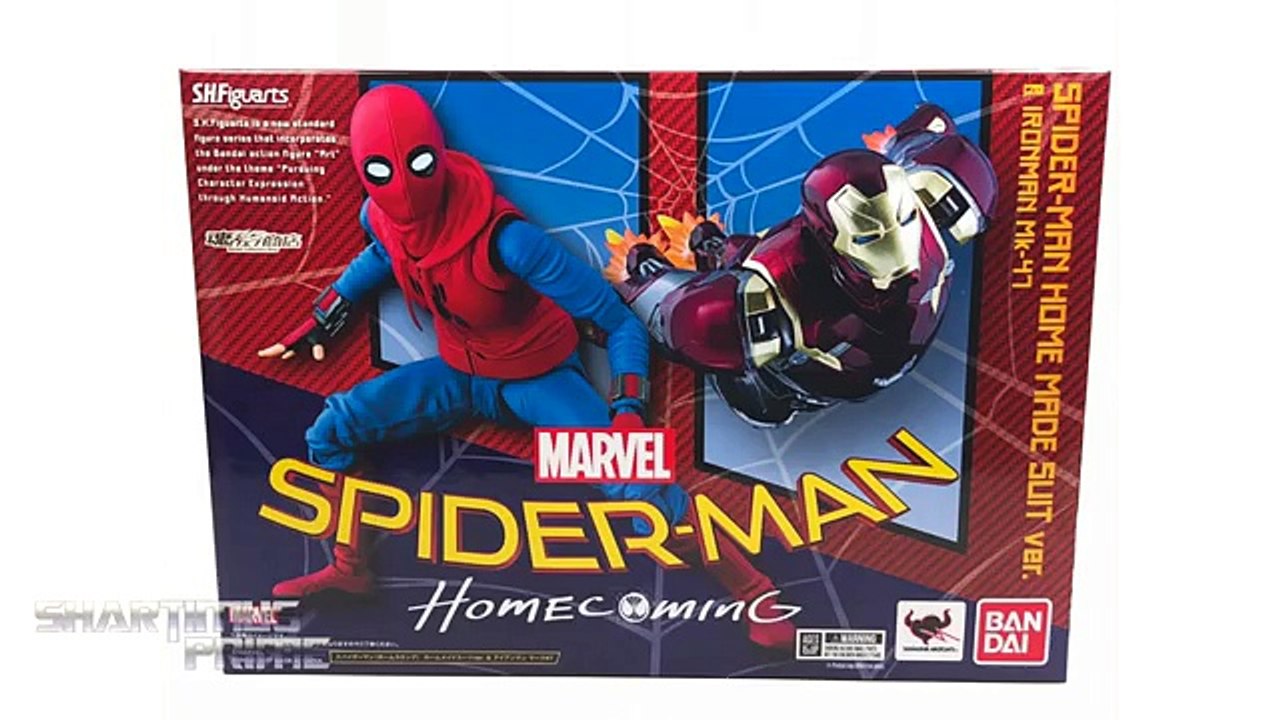 SH Figuarts Homemade Suit Spider-Man Homecoming Movie Bandai Tamashii Nation Figure Toy Review