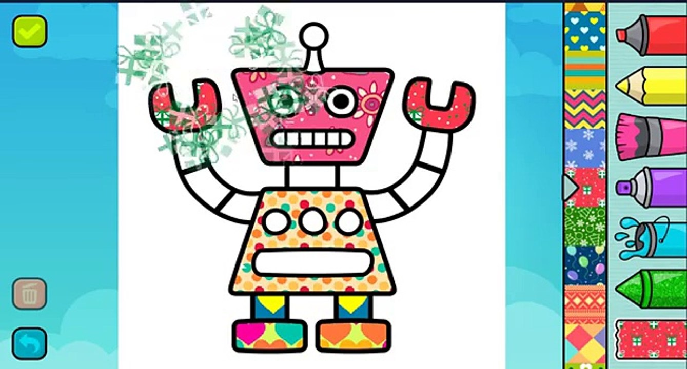 Funny Robot Coloring Pages for Children