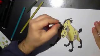 How to color Shenzi of the cartoon The Lion King