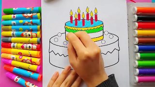 Coloring Games Play with Crayons Colouring Birthday Cake 3 floors for Babies