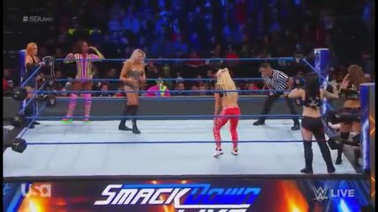 Charlotte Flair, Becky Lynch, Naomi VS The Riott Squad 2018