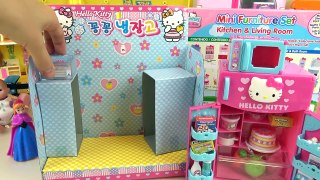 Hello Kitty refrigerator and Baby doll kitchen Pororo toys