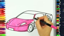 الرسم والتلوين للأطفال | كيفية رسم سيارة الوردي | | الرسم للأطفال | الأطفال ألوان الفيديو
