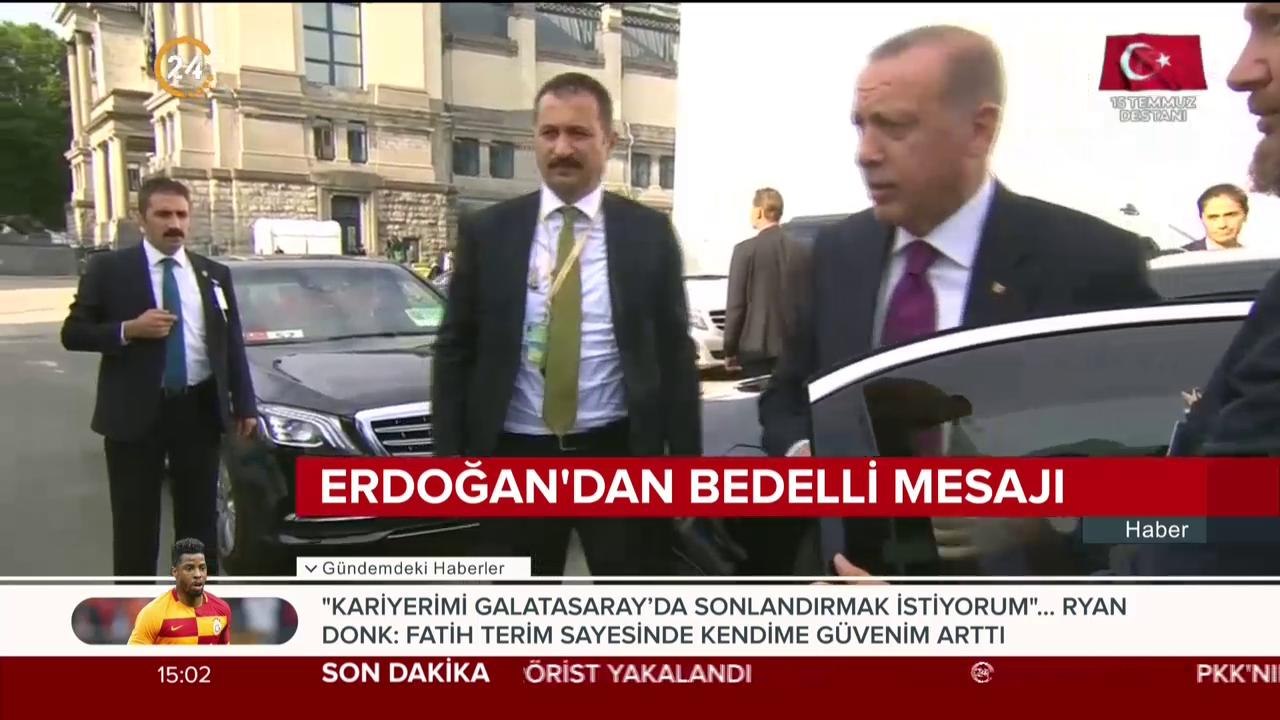 Erdoğan'dan bedelli mesajı
