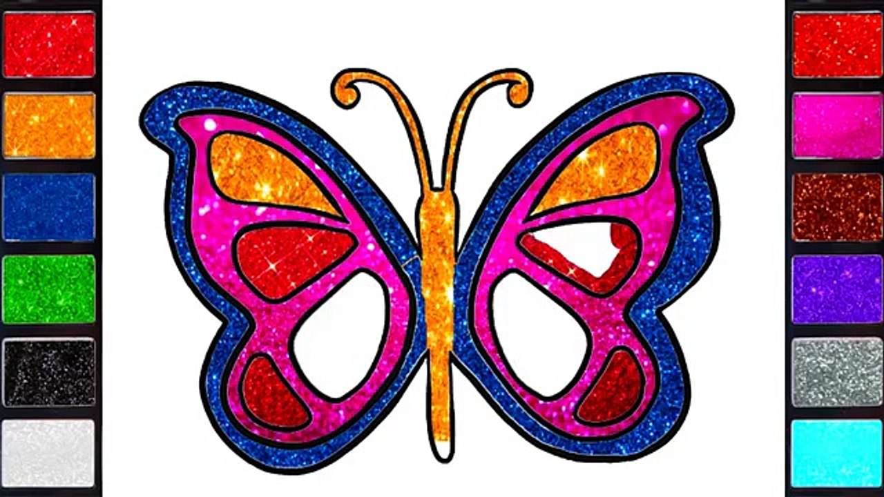 رسم وتلوين وتعلم الالوان للاطفال/ لعب ومرح وتلوين مع الفراشة / drawing & coloring butterfly for kids