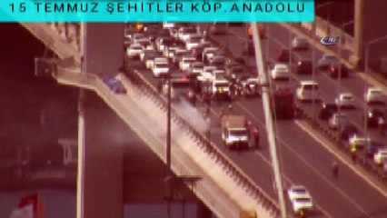 15 Temmuz Şehitler Köprüsü'nde araç yangını