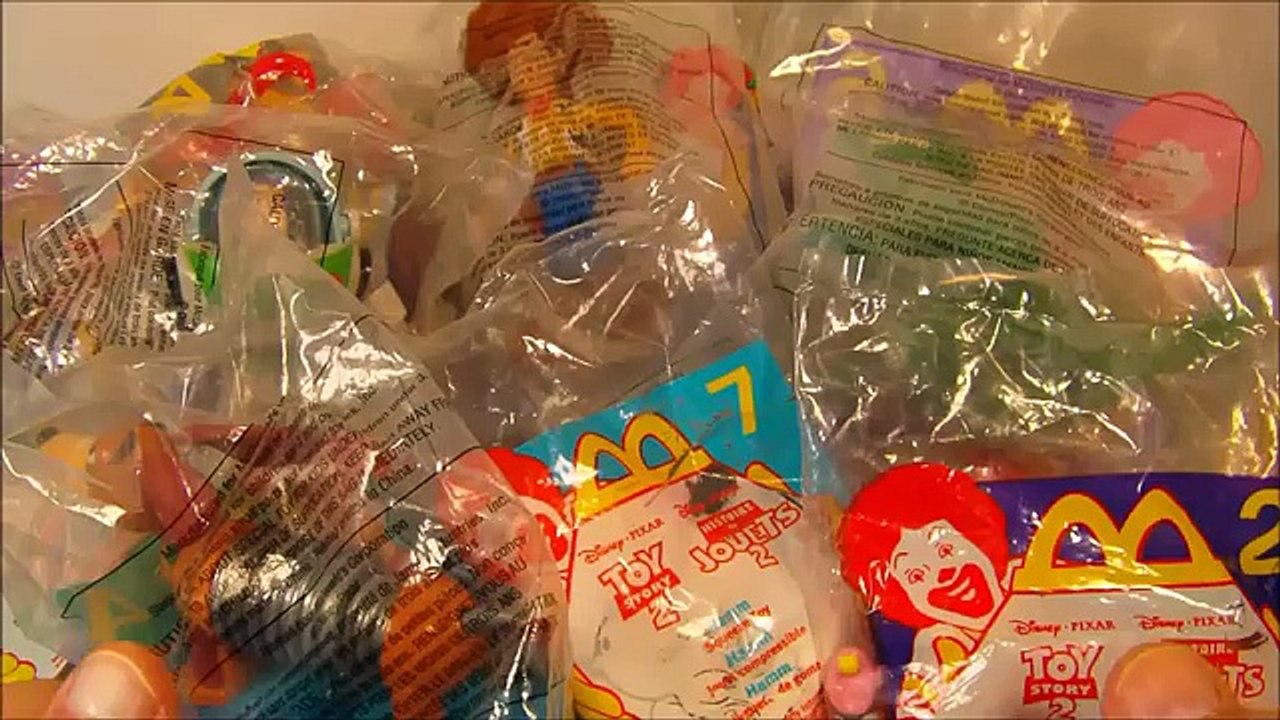 1999 DISNEYS TOY STORY 2 SET OF 20 McDONALDS HAPPY MEAL MOVIE KIDS TOYS VIDEO REVIEW