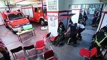 Croatian firefighters missed their country’s victory in #RUSCRO when duty called. It took them 20 sec to get ready for the rescue, leaving only 3 to celebrate.