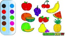 Coloring Pages Fruits & Drawing for children | How to color by COLORING KIDS TV