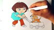 Dora and the Puppy Coloring pages Dora the Explorer coloring book for kids