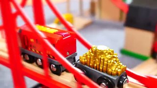 Toys Demo - BRIO Cars & Trains - BARRIER RULES! Toy Railway Trains & Trucks Videos for Kids