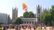 LIVE: A giant balloon of a baby made in the likeness of U.S. President Donald Trump is flying over central London, in protest of Trump's visit to the UK.During